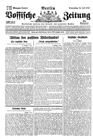 Vossische Zeitung vom 12.07.1923