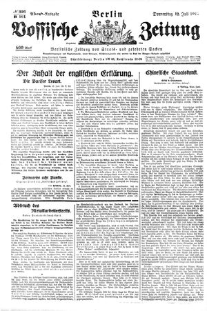 Vossische Zeitung vom 12.07.1923