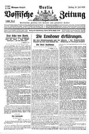 Vossische Zeitung vom 13.07.1923