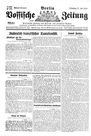 Vossische Zeitung vom 17.07.1923