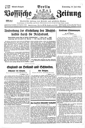 Vossische Zeitung vom 19.07.1923