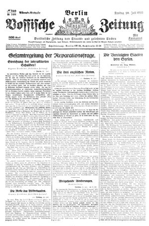 Vossische Zeitung vom 20.07.1923