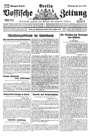 Vossische Zeitung vom 24.07.1923