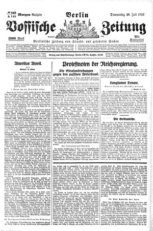 Vossische Zeitung vom 26.07.1923