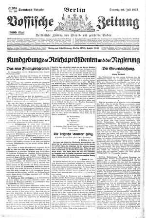 Vossische Zeitung vom 29.07.1923