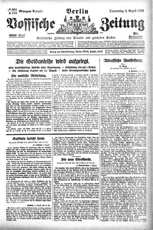 Vossische Zeitung vom 02.08.1923