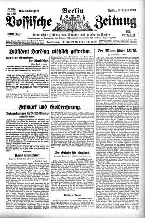 Vossische Zeitung vom 03.08.1923