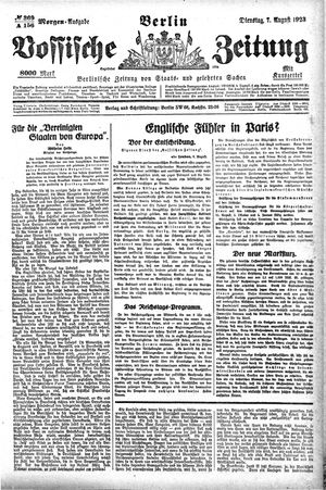 Vossische Zeitung vom 07.08.1923