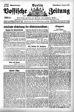 Vossische Zeitung vom 09.08.1923