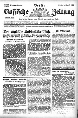 Vossische Zeitung vom 10.08.1923