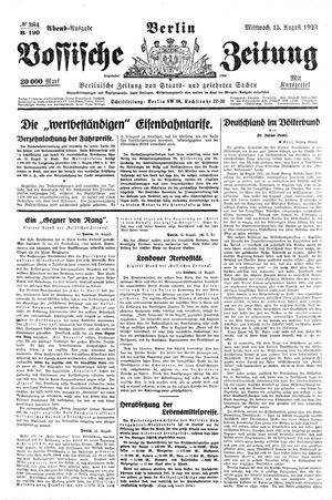 Vossische Zeitung vom 15.08.1923