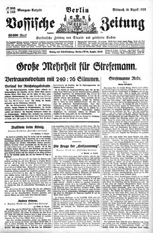 Vossische Zeitung vom 15.08.1923