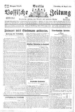Vossische Zeitung vom 16.08.1923