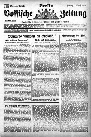 Vossische Zeitung vom 17.08.1923