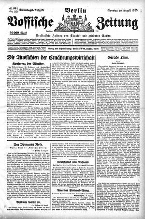 Vossische Zeitung vom 19.08.1923