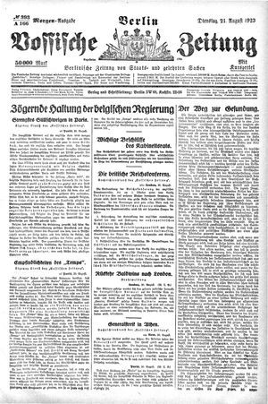 Vossische Zeitung vom 21.08.1923