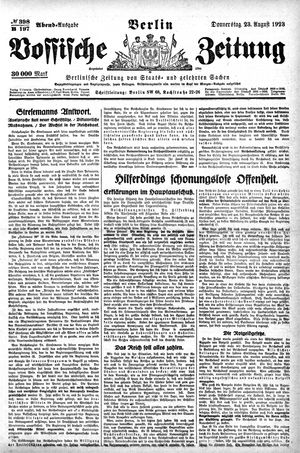Vossische Zeitung vom 23.08.1923
