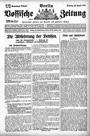 Vossische Zeitung vom 26.08.1923