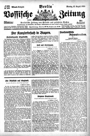 Vossische Zeitung vom 27.08.1923