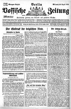Vossische Zeitung vom 29.08.1923