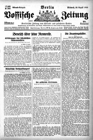 Vossische Zeitung vom 29.08.1923