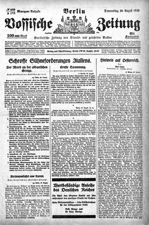 Vossische Zeitung vom 30.08.1923