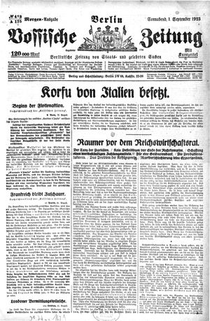 Vossische Zeitung vom 01.09.1923