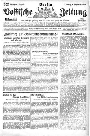 Vossische Zeitung vom 04.09.1923
