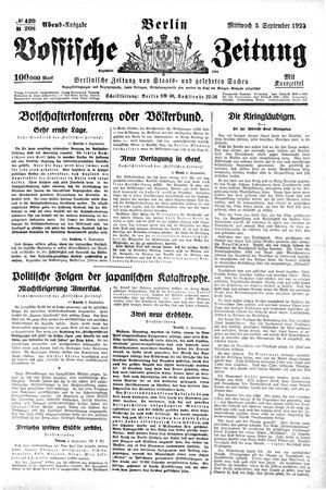 Vossische Zeitung vom 05.09.1923