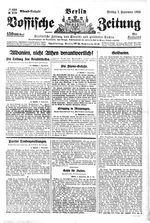 Vossische Zeitung vom 07.09.1923