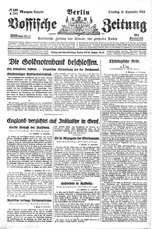 Vossische Zeitung vom 11.09.1923