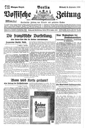 Vossische Zeitung vom 12.09.1923