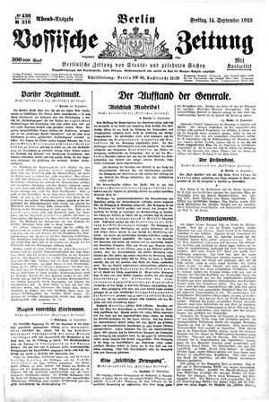 Vossische Zeitung vom 14.09.1923