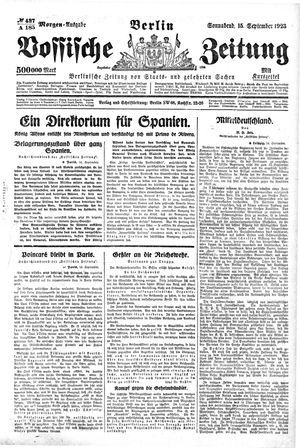 Vossische Zeitung vom 15.09.1923