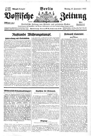 Vossische Zeitung vom 17.09.1923