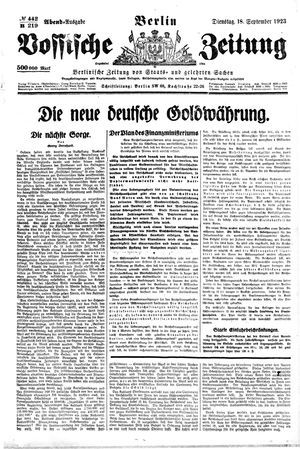 Vossische Zeitung vom 18.09.1923
