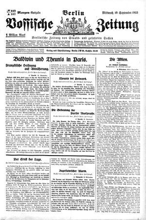 Vossische Zeitung vom 19.09.1923
