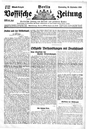 Vossische Zeitung vom 20.09.1923