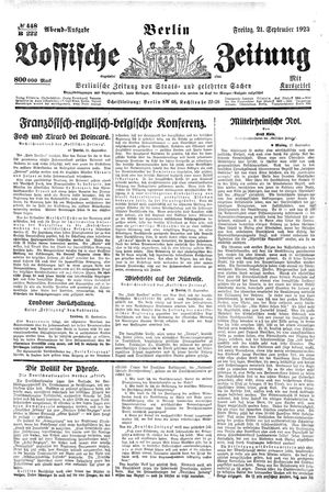 Vossische Zeitung vom 21.09.1923