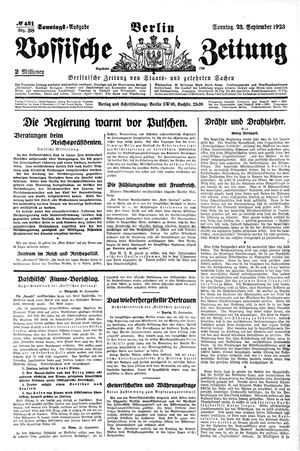 Vossische Zeitung vom 23.09.1923