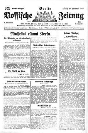Vossische Zeitung vom 28.09.1923