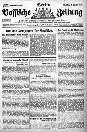 Vossische Zeitung vom 02.10.1923