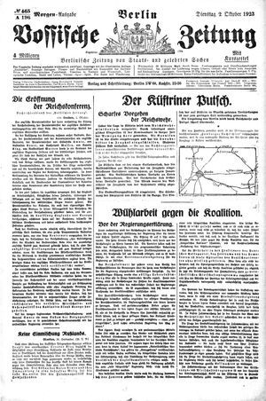 Vossische Zeitung vom 02.10.1923