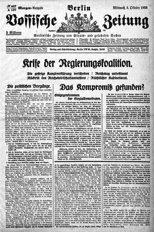 Vossische Zeitung vom 03.10.1923