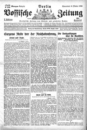 Vossische Zeitung vom 06.10.1923