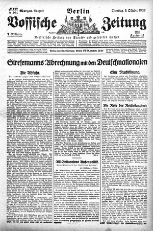 Vossische Zeitung vom 09.10.1923