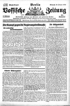 Vossische Zeitung vom 10.10.1923