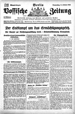 Vossische Zeitung vom 11.10.1923