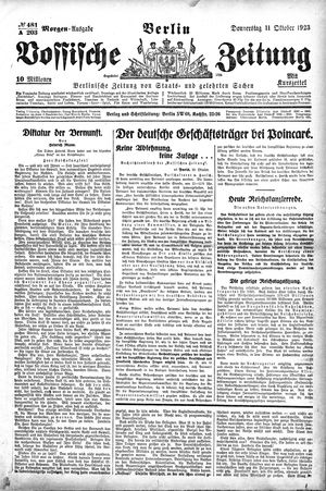 Vossische Zeitung vom 11.10.1923