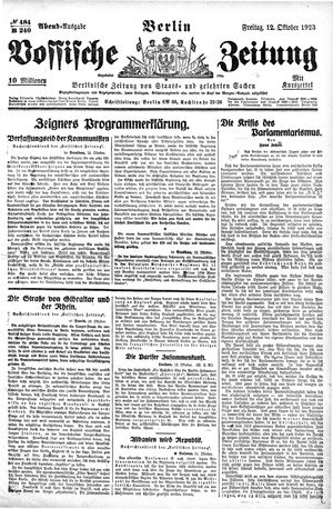 Vossische Zeitung vom 12.10.1923
